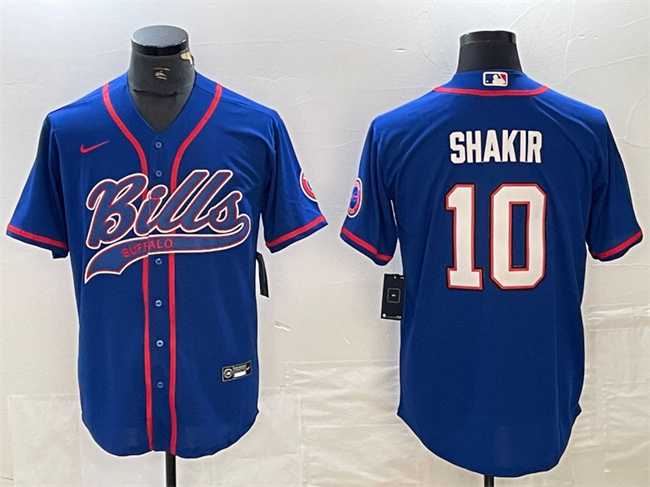 Mens Buffalo Bills #10 Khalil Shakir With Patch Cool Base Stitched Baseball Jersey->buffalo bills->NFL Jersey